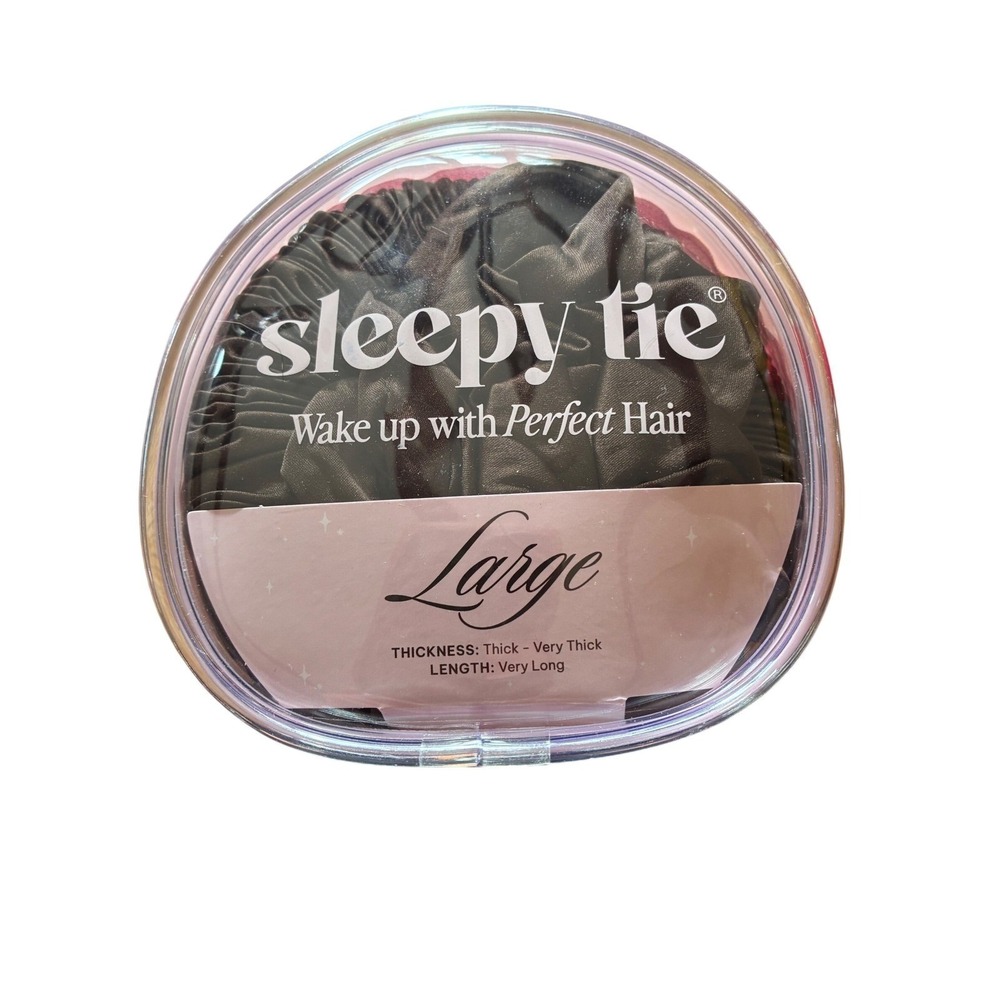 Sleepy Tie Satin Blowout Protector Large Espresso NIB Overnight Hair Hack